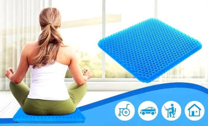 Belro orthopedic gel seat cushion providing pressure relief and lower back support for office chairs, car seats, and wheelchairs.