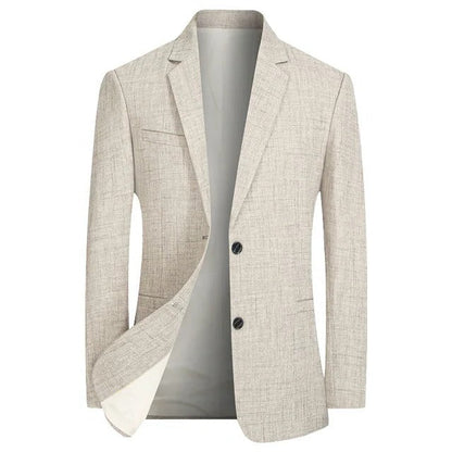Men's elegant Belro blazer, tailored fit, navy blue color, featuring a classic lapel and button closure, front pockets visible.