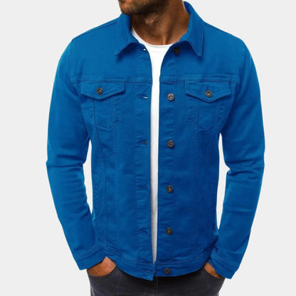 Men's classic Belro shirt in stylish design, featuring a collared front and long sleeves, shown on a hanger.