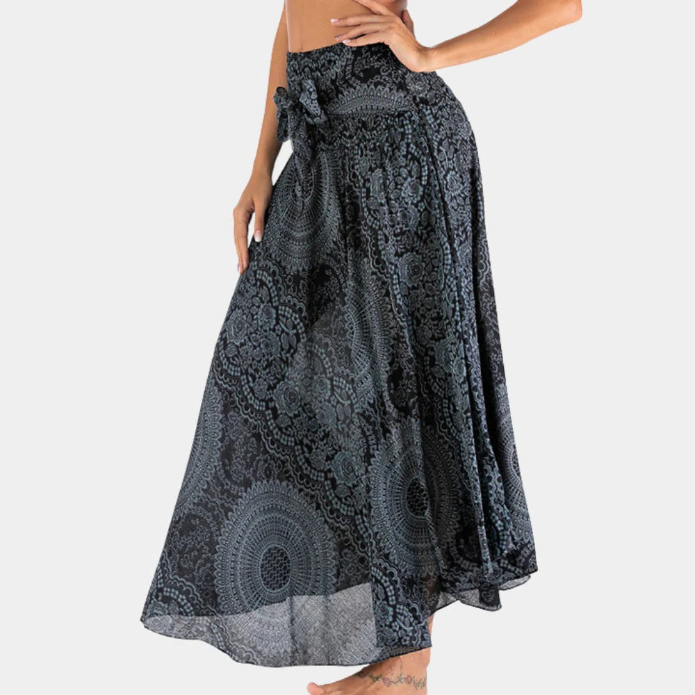 Belro bohemian maxi skirt for women with flowing fabric and vibrant patterns, perfect for casual and boho-chic style.