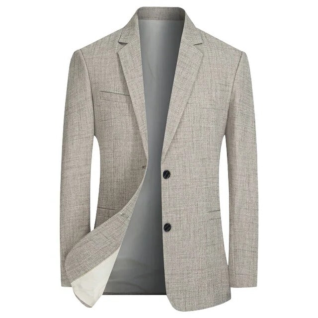 Men's Belro elegant blazer in classic navy, tailored fit with notch lapel, suitable for formal or business attire.