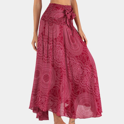 Bohemian maxi skirt for women by Belro, flowing style with vibrant patterns, perfect for casual or boho fashion looks.