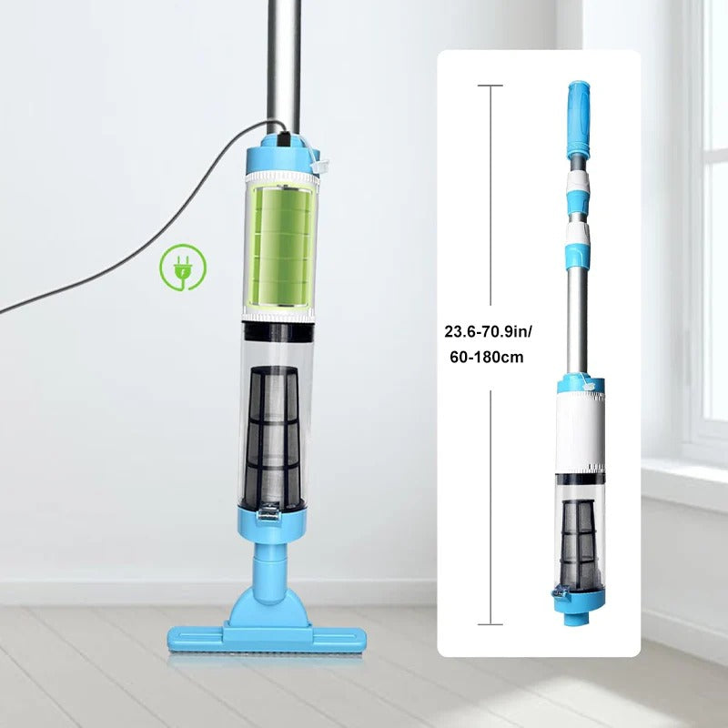 Belro 3-in-1 cordless rechargeable pool vacuum cleaner with handheld and telescopic features for outdoor pool cleaning.
