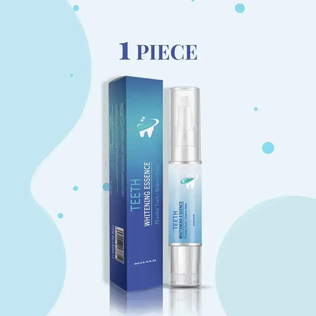 Belro Teeth Whitening Essence Pen for oral care, showing the pen with whitening gel and a close-up of the product in use.
