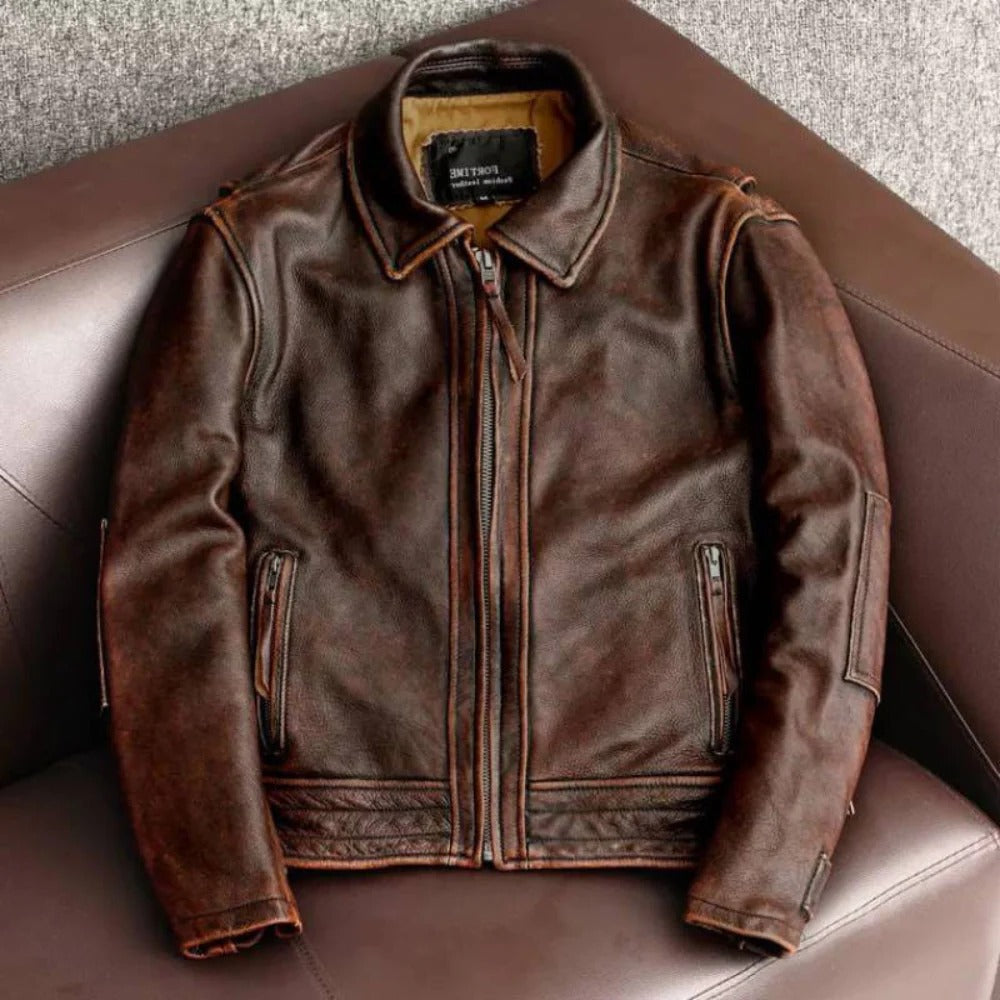 Belro premium retro men's jacket with classic design, featuring a stylish collar and button details, made from durable fabric.