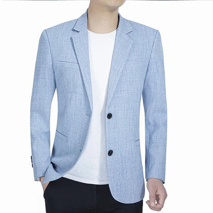 Men's elegant Belro blazer in classic design, tailored fit, and dark navy color, made from high-quality fabric.