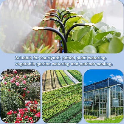 Belro drip irrigation kit with 360-degree flexible hose for outdoor garden watering, compact and easy to install.