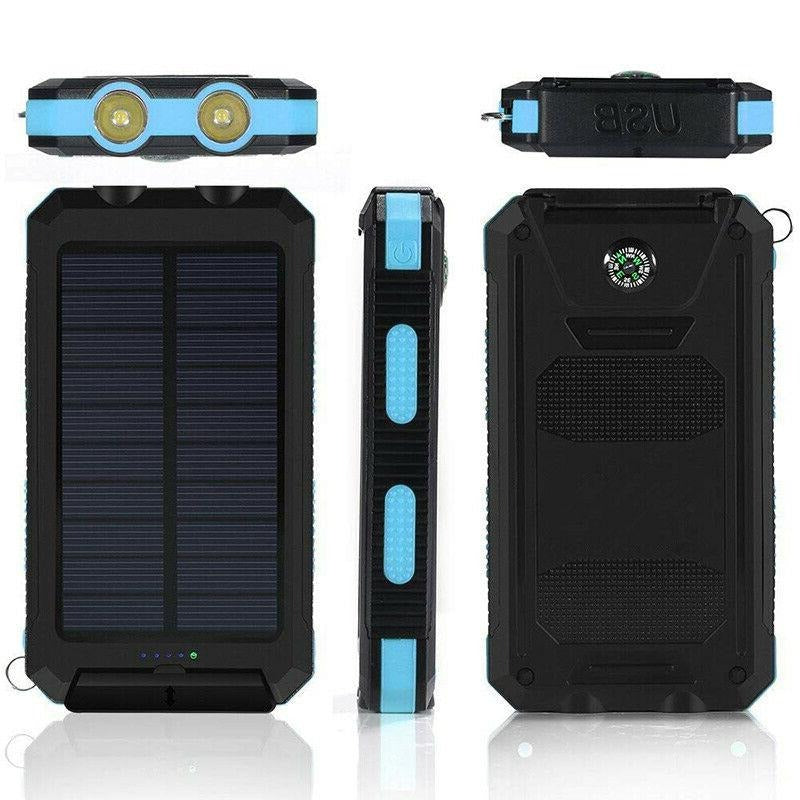 Belro 500000mAh waterproof solar charger power bank with multiple USB ports and rugged outdoor design for portable charging