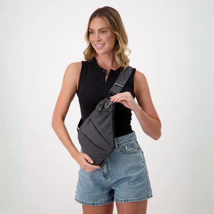 Belro unisex anti-theft crossbody bag with adjustable strap and secure zipper closure, designed for everyday travel accessories.