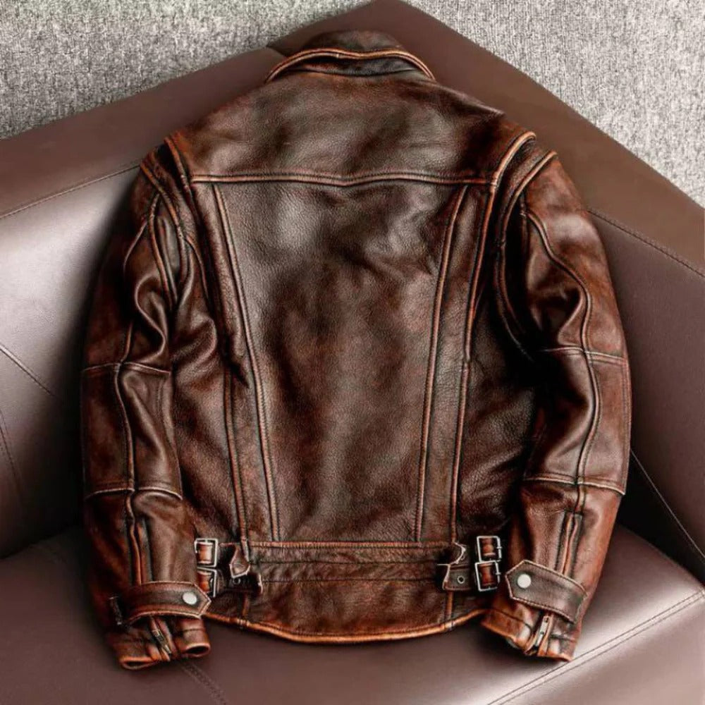 Belro premium retro men's jacket with stylish design, featuring a classic collar, front zipper, and vintage-inspired look.