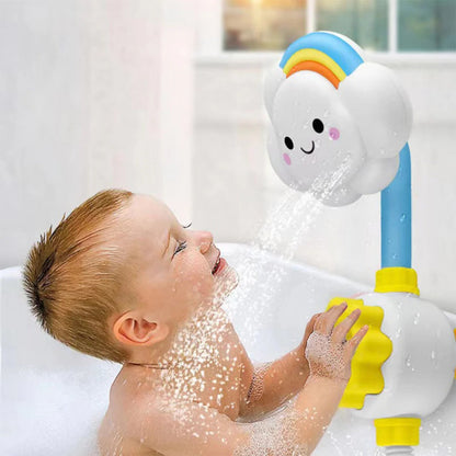 Belro Baby Bath Toy Cloud Shower Head for infants, colorful cloud design with water spray feature, safe and fun bath accessory