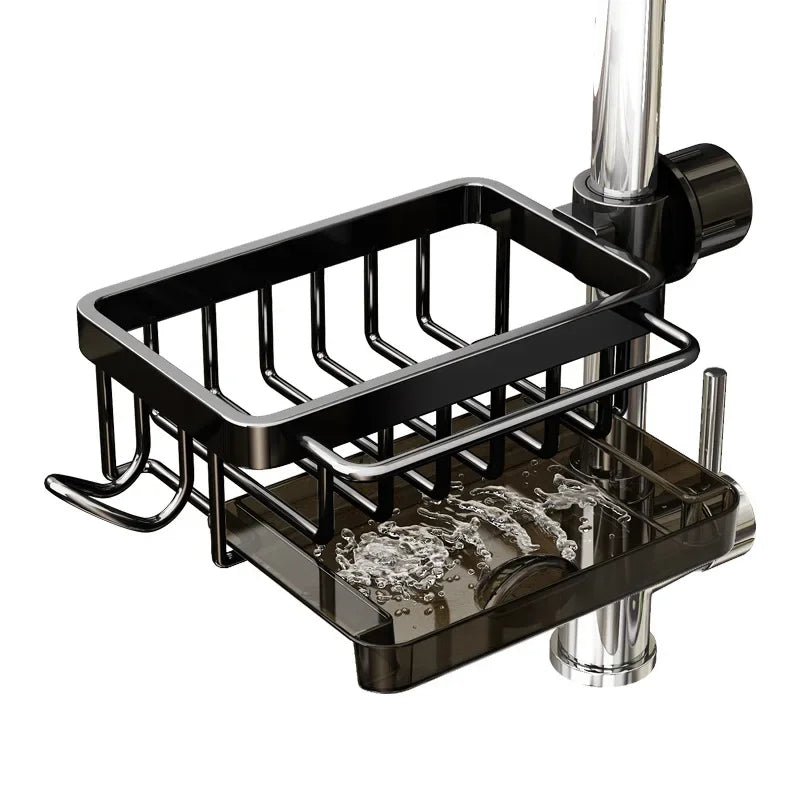 Belro Ultimate Sink Organizer for kitchen, with multiple compartments for dish soap, sponges, and utensils.