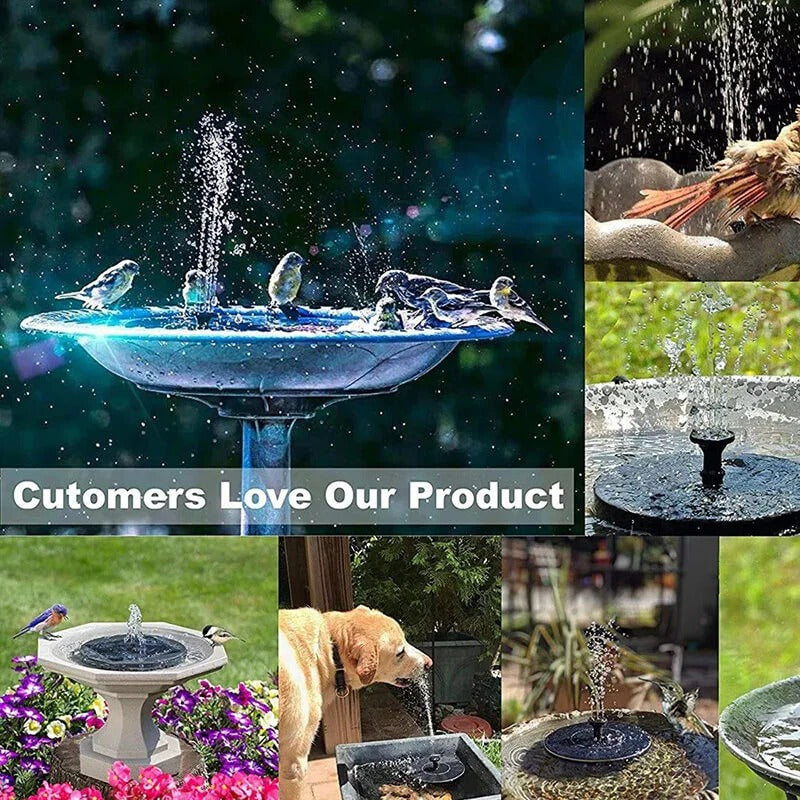 Belro solar fountain with 60 LED lights for outdoor garden decor, featuring a water feature and illuminated lighting.