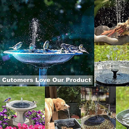 Belro solar fountain with 60 LED lights for outdoor garden decor, featuring a water feature and illuminated lighting.