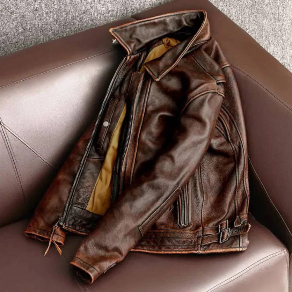 Belro premium retro men's jacket with classic design, featuring a stylish, vintage-inspired look and durable fabric.