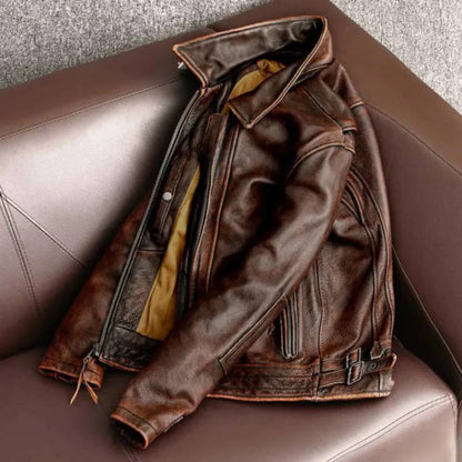Belro premium retro men's jacket with classic design, featuring a stylish, vintage-inspired look and durable fabric.