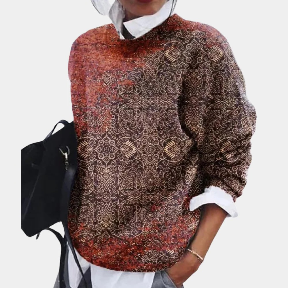 Belro women's sweater, cozy knit clothing in neutral tones, featuring a classic fit and stylish design for casual wear.
