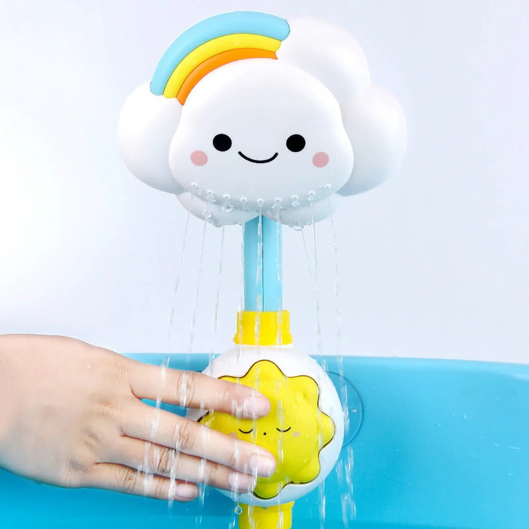 Belro baby bath toy cloud shower head for infants, colorful and fun, designed to entertain during bath time.
