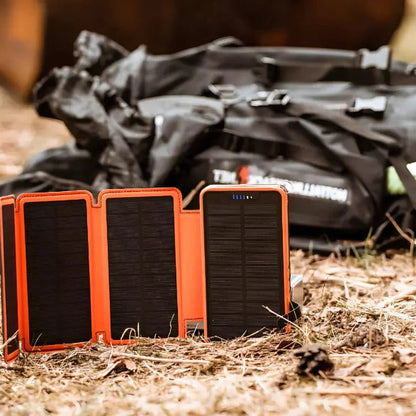 Belro high-capacity solar power bank with multiple USB ports for portable charging and outdoor independence.
