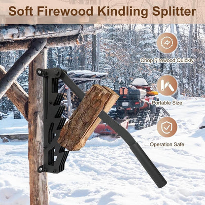 Belro wall-mounted firewood kindling splitter tool for easy wood splitting, mounted on a wall for convenient use.
