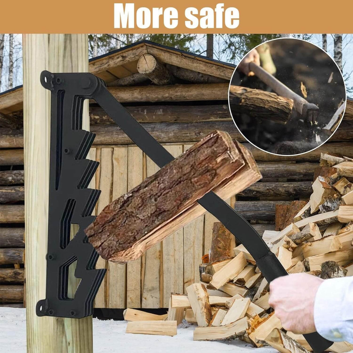 Belro wall-mounted firewood kindling splitter tool for easy wood splitting, made of durable metal for home fireplace use.