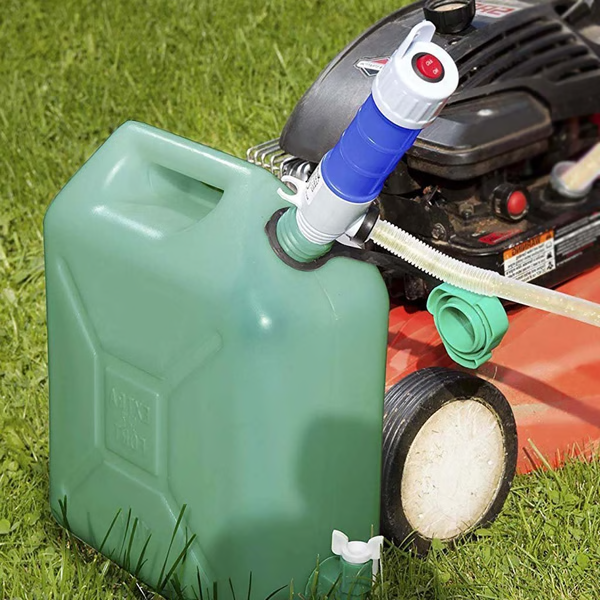 Belro electric liquid transfer pump and siphon with battery-powered hand pump for gas, diesel, water, and fuel transfer.