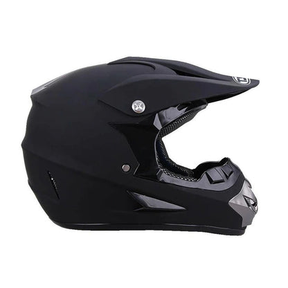 Belro full face snowmobile helmet with integrated goggles, black exterior, and padded interior for winter motorcycle riding safety.
