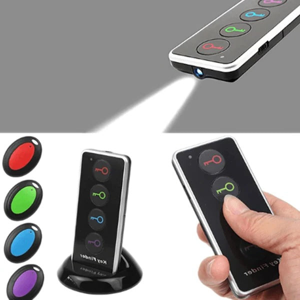 Belro anti-lost transmitter for keys and wallet with 4-in-1 LED wireless remote, compact electronic GPS device for tracking valuables.
