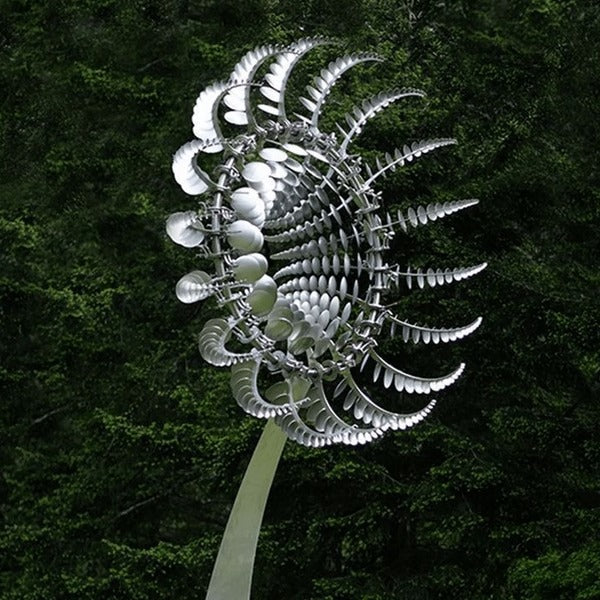 Belro metal garden windmill with dual motion wind spinner, decorative outdoor garden decor for adding charm and movement to your yard.