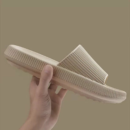 Belro Cloud Slippers Orthopedic Sandals, beige slip-on footwear with cushioned soles and open-toe design for comfortable wear.
