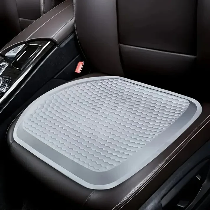 Belro car seat cushion with breathable cool gel for back and tailbone pain relief, adjustable support, and pressure relief.