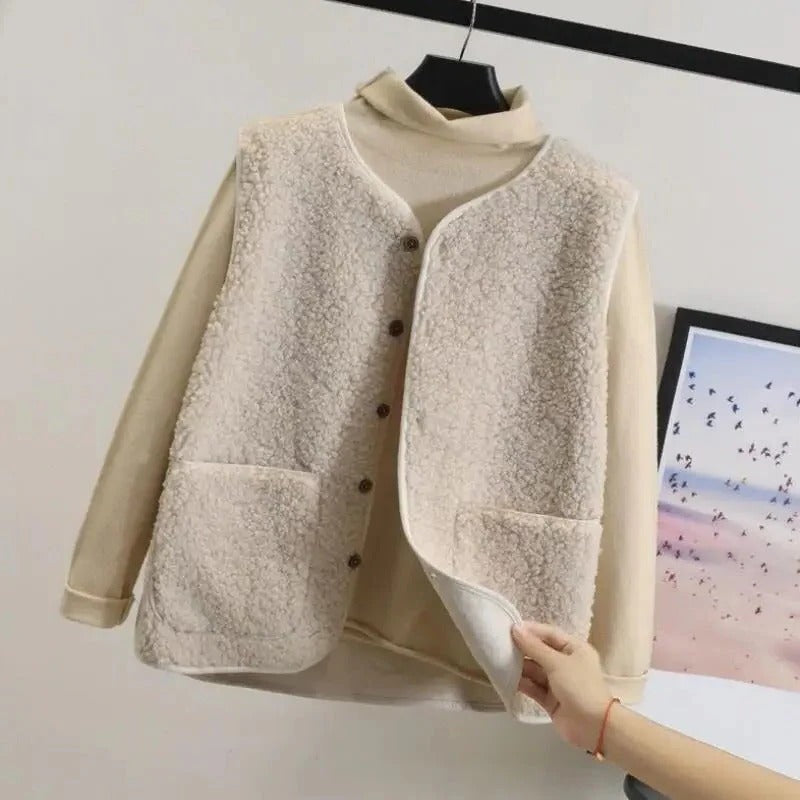 Belro women's wool jacket featuring a cozy, stylish design with a tailored fit, displayed on a hanger against a neutral background.