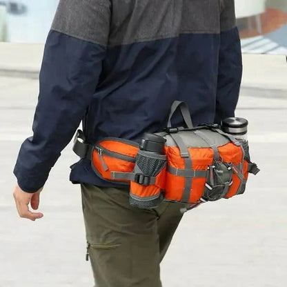 Belro multifunctional outdoor sports waist bag with adjustable strap and multiple compartments, designed for outdoor activities.