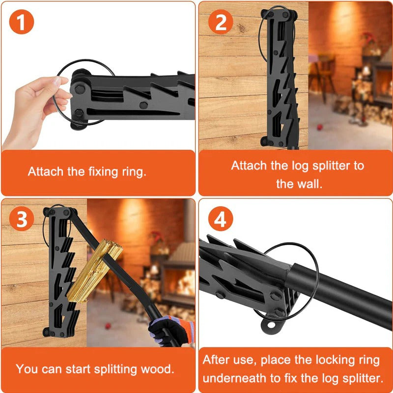 Belro wall-mounted firewood kindling splitter tool for efficient wood splitting, mounted on a wall for easy use in tools and hardware.