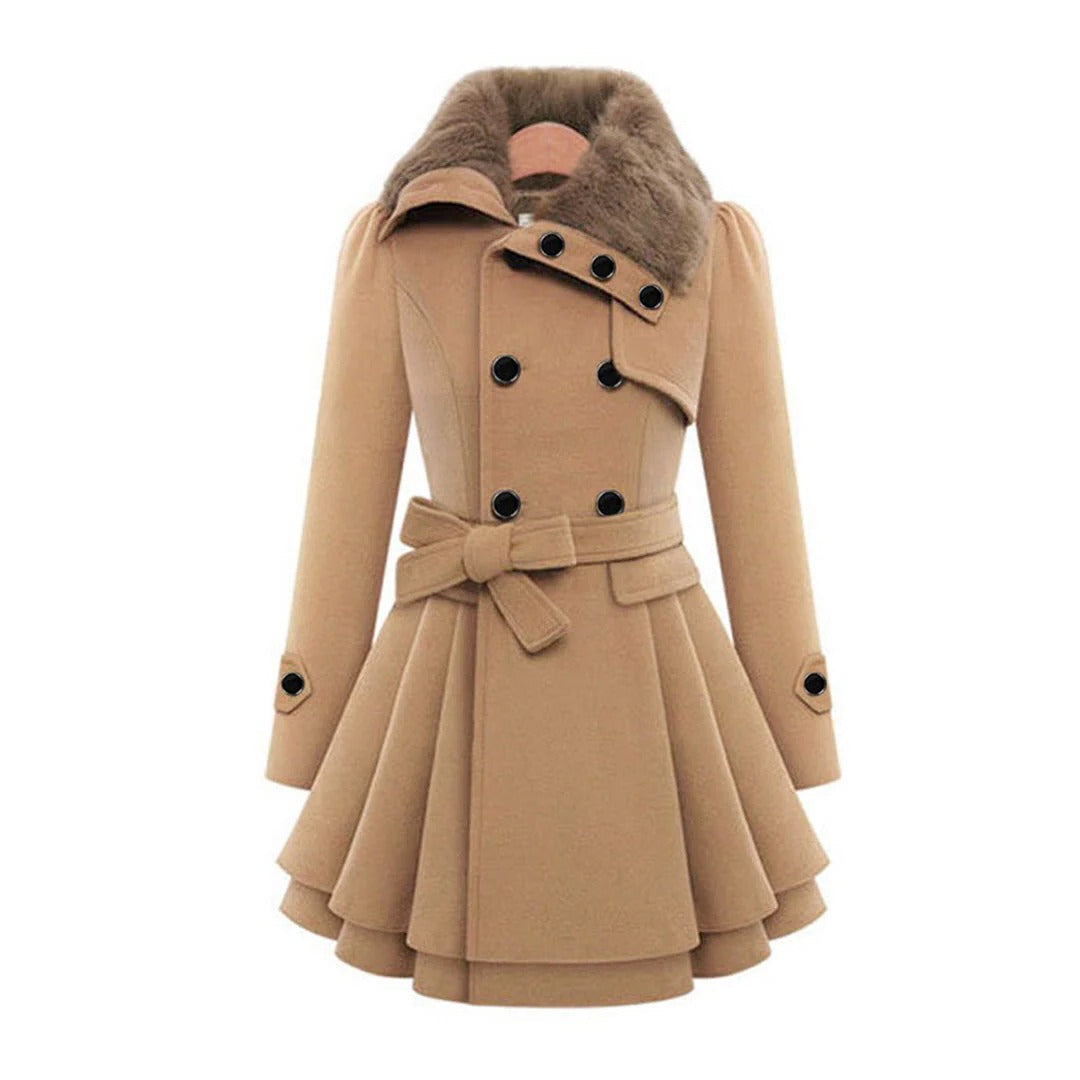 Belro long winter coat for women, warm and stylish, featuring a plush outer fabric and cozy interior for cold weather.
