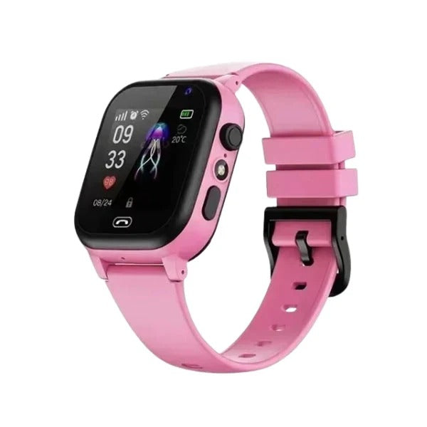Belro GPS smartwatch for kids displaying a colorful screen with icons and a wristband, designed for child safety and navigation.