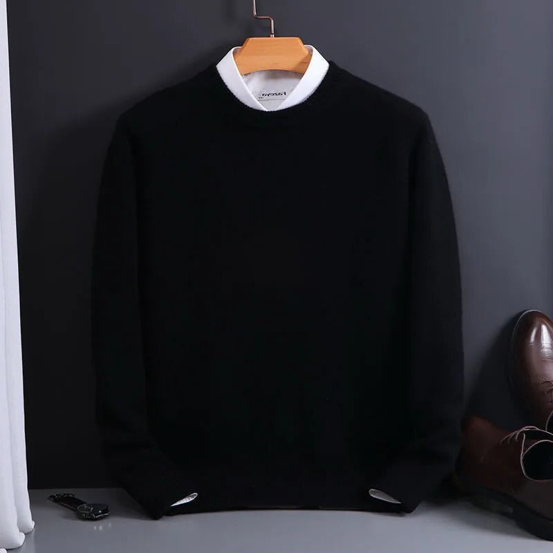 Belro high-quality soft cashmere sweater for men, featuring a classic fit and cozy knit texture, perfect for stylish winter wear.