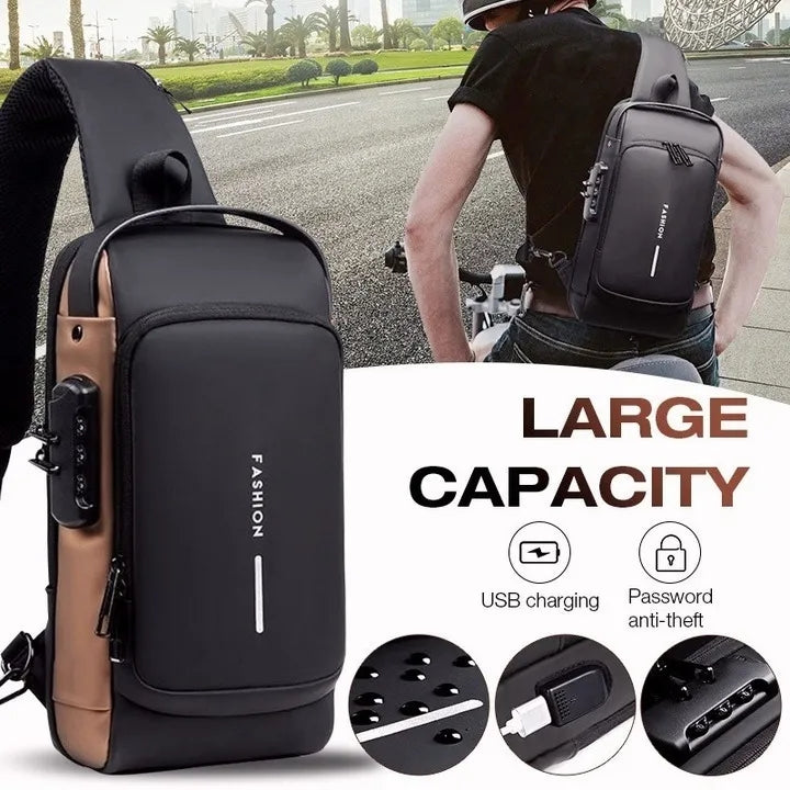 Belro anti-theft crossbody backpack with secure zippers and multiple compartments, designed for safe, stylish carrying.