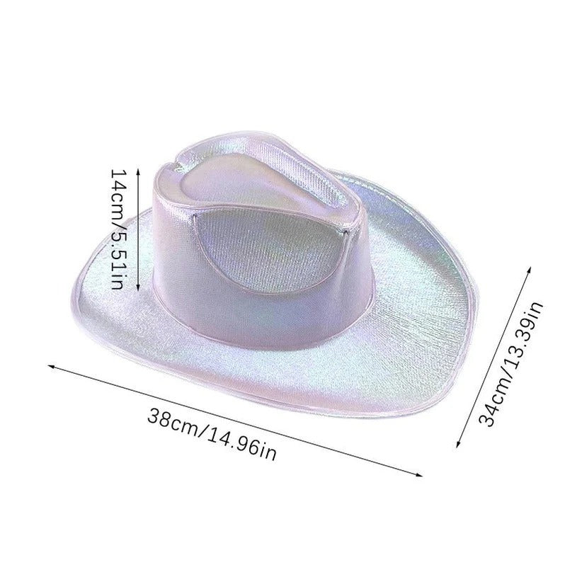 Belro LED cowboy hat with built-in light, stylish sun hat accessory featuring bright LED illumination, perfect for outdoor events.