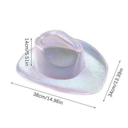 Belro LED cowboy hat with built-in light, stylish sun hat accessory featuring bright LED illumination, perfect for outdoor events.
