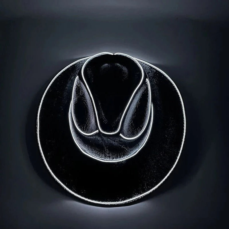 Belro LED cowboy hat with built-in light, stylish sun hat accessory perfect for outdoor events and nighttime wear.