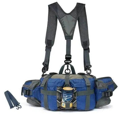 Belro multifunctional outdoor sports waist bag with water bottle holder, designed for active outdoor activities and storage.