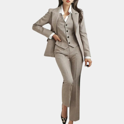 Belro elegant 3-piece ladies clothing set with stylish pants and matching top, perfect for sophisticated casual wear.