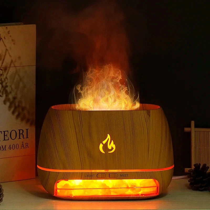 Belro Himalayan Salt Lamp for health and beauty, showing the warm, pink salt crystal lamp with a wooden base.