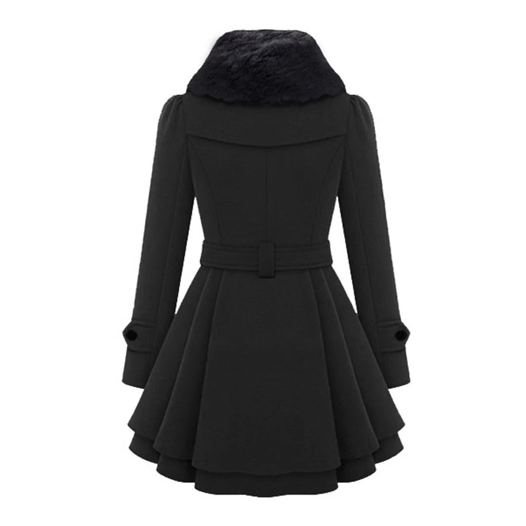 Belro women's long winter coat featuring warm, insulated fabric and a stylish design for cold weather comfort.