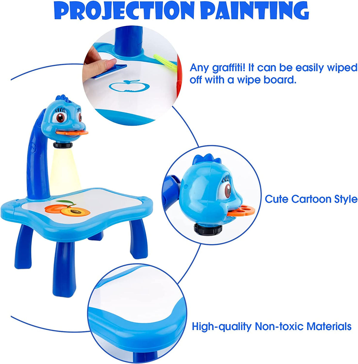 Belro Creative LED Art Projector for toys and games, showing colorful light projections on a wall.