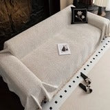 Belro Stripe Herringbone Couch Cover on a sofa, showcasing stylish home decor with a classic herringbone pattern.
