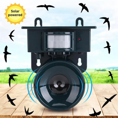 Belro motion sensor bird deterrent for crows and pigeons, outdoor pest control device with sound scarer for garden protection