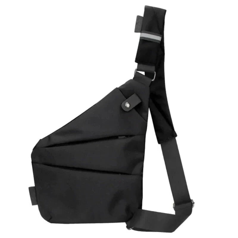 Belro unisex anti-theft crossbody bag with secure zipper and adjustable strap, designed for everyday use and travel security.