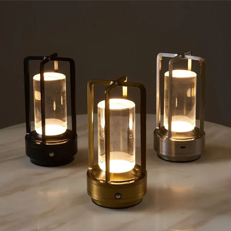 Modern cordless Nordic table lamp by Belro, sleek design, illuminated night light for cozy bedside or living space ambiance.